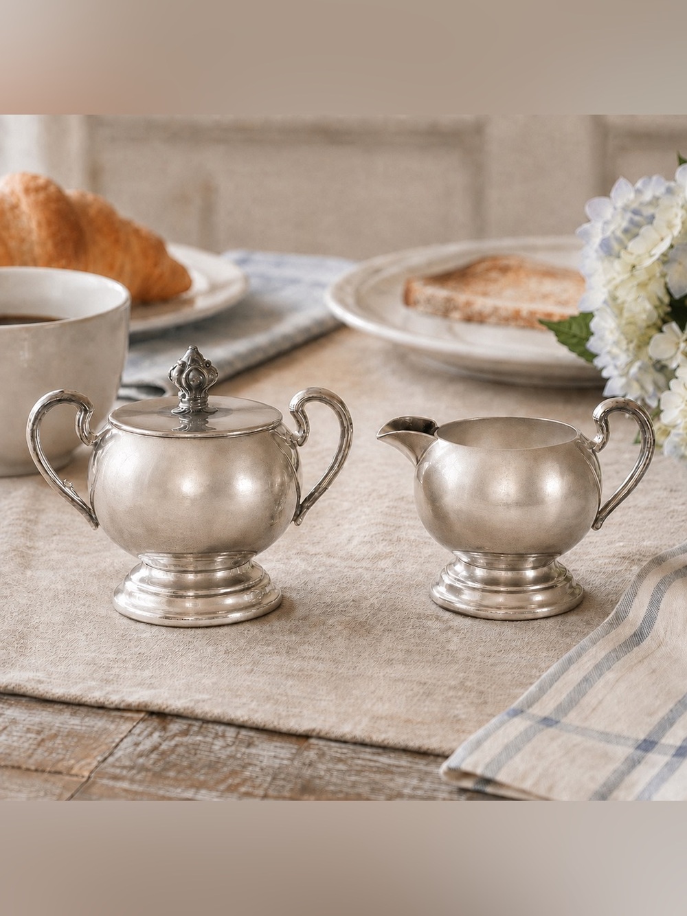 Silver Plate Sugar and Creamer Set
